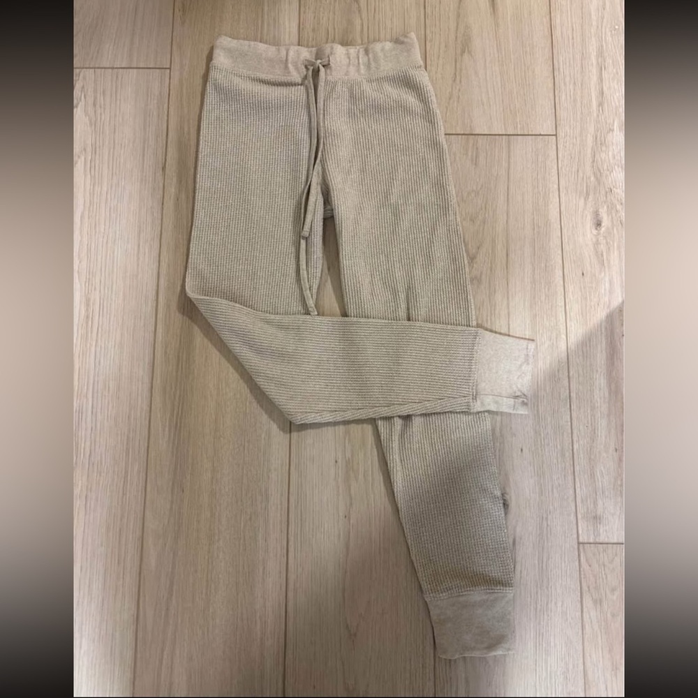 Neutral Lounge Waffle Joggers size S